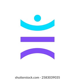 Letter E people modern minimal colorful logo