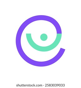 Letter E people simple minimal colorful logo