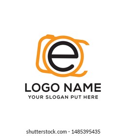 Letter E photography logo vector design template for fashion