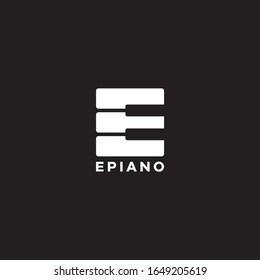 letter e and piano logo concept