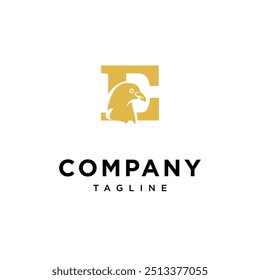 Letter E Pigeon Logo Icon Vector