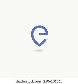 Letter e pin or location icon template 