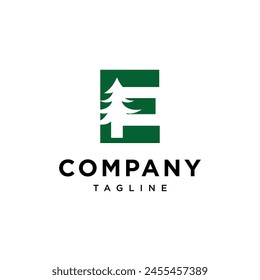 
Letter E Pine Logo icon vector template.eps