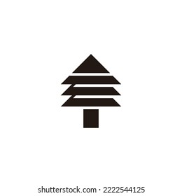 Letra E pinos, símbolo geométrico árbol simple vector