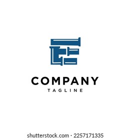 Letter E Pipe Plumbing Logo icon vector template.eps