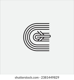 Letter E plane logo design illustration vector template