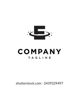 Letra E Planeta espacio logo icono vector template.eps
