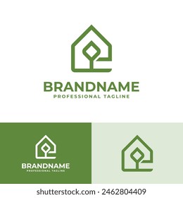 Letter E Plant House Logo, suitable for any business related to Home with E initial