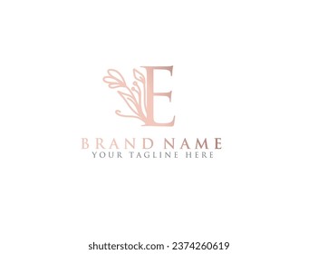Letter E Plant Logo on white background is best for any company