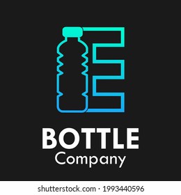 Letter E With Plastic Bottle Logo Template Illustration