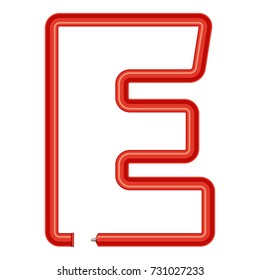 Letter e plastic tube icon. Cartoon illustration of letter e plastic tube vector icon for web
