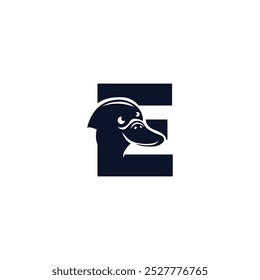 Letter E Platypus logo icon vector.