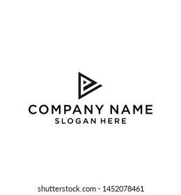 letter e play logo design vector illustration template
