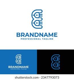 Letter E Plug Logo, suitable for any business related to Plug with E initial.