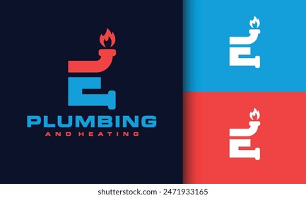 letter E plumbing and heating logo