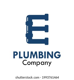 Letter e plumbing logo template illustration