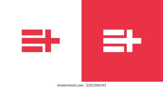 Letter E plus logo design vector template