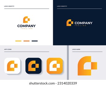 Modern Initial Letter C Logo Design Template Elements. Einfach in verschiedenen Medien zu verwenden. Die Marke selbst wird gut aussehen wie Social Media Avatar und Website oder mobile Icon.