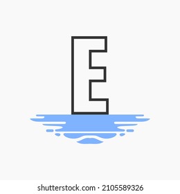 Buchstaben e und Puddle Water Logo Design Vektor, Emblem, Design-Konzept, Creative Symbol, Symbol