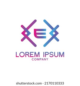 letter E with Pulse music player element. Logo template electronic music, equalizer, store, dj, nightclub, disco. Audio wave logo concept, Multimedia Technology themed, Abstract Shape vector