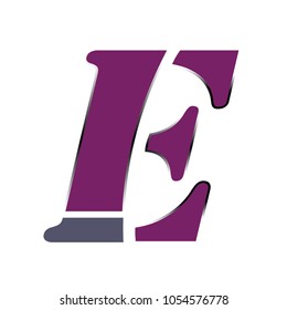 Letter E purple logo, illustration vector