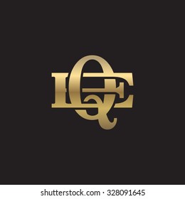 letter E and Q monogram golden logo