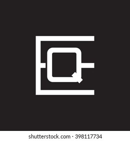letter E and Q monogram square shape logo white black background