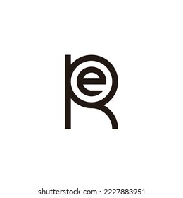 Letter e in R, circle geometric symbol simple logo vector