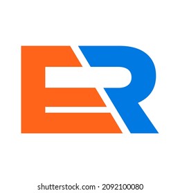 Letter E and R logo design