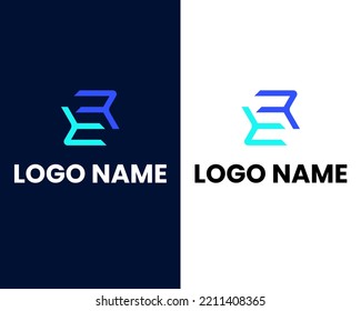 letter e and r logo design template