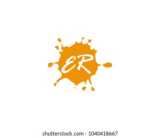 Letter E and R logo vector
