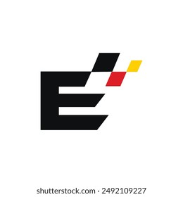 Letter E Race Flag logo icon vector