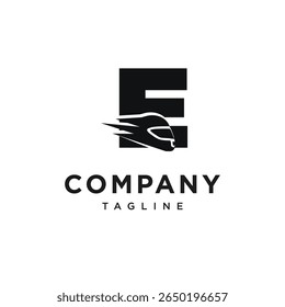 Letter E Racing Helm Logo Icon Vector