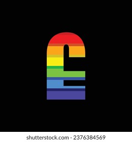 Letter E Rainbow Color Logo Design Template Inspiration, Vector Illustration.