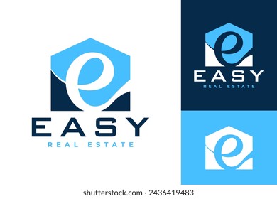 Letter e Real Estate Easy Logo Design