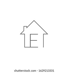 letter E real estate icon , minimal logo design - vector 