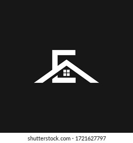 Letter E Real Estate logo, Builder logo, Roof Construction logo design template vector illustration