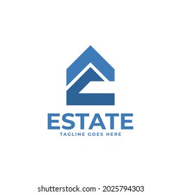 Letter E Real Estate Logo, suitable for any realty logo with  E initial.