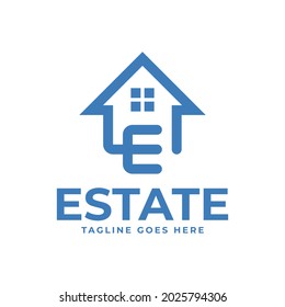 Letter E Real Estate Logo, suitable for any realty logo with  E initial.