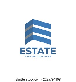 Letter E Real Estate Logo, suitable for any realty logo with  E initial.