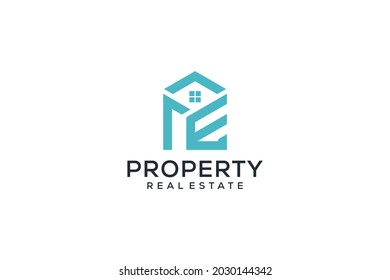 Letter E Real Estate Logo. Construction Architecture Building Logo Design Template