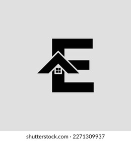 Letter E Real Estate Logo Design Element. Letter E Stock Vector Illustration Template