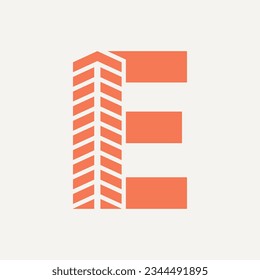 Letter E Real Estate Logo Concept With Building Icon. Property and Housing Symbol