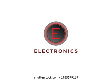 Letra E color rojo brillante logotipo de negocios 3d