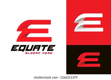 Letter E Red Sport Logo Vector Design. Abstract emblem, designs concept, logos, logotype element for template.