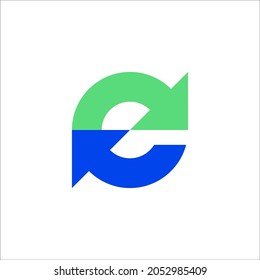 letter e and reload logo vector