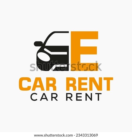 Letter E Rent Car Logo Design Template. Automotive Car Logo Symbol