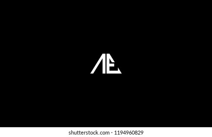 LETTER A AND E RETRO LOGO WITH NEGATIVE SPACE EFFECT FOR LOGO DESIGN OR ILLUSTRATION USE