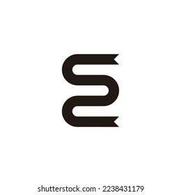 Buchstabe E Band, geometrisches Symbol mit einfachem Logo, Vektorgrafik