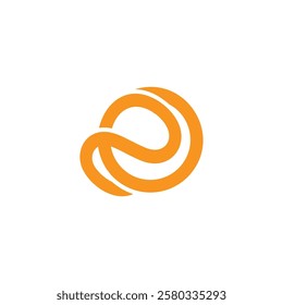 letter e ribbon simple round logo vector 